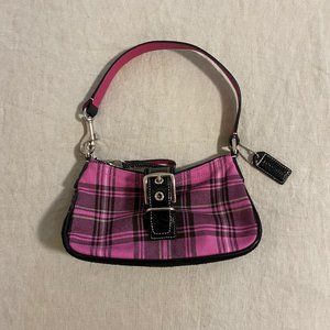 Coach Purse Pink and Black Plaid